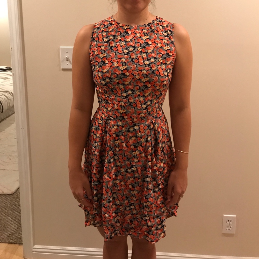 Reformation floral dress with side cutouts